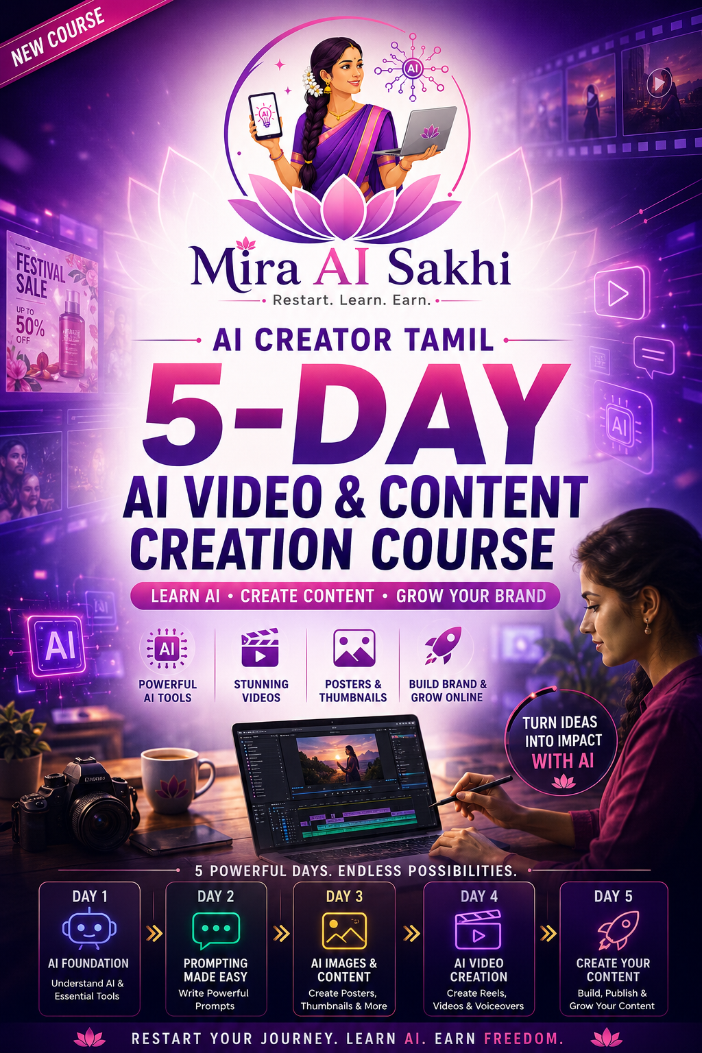 AI Creator Tamil – 5-Day AI Video & Content Creation Course cover